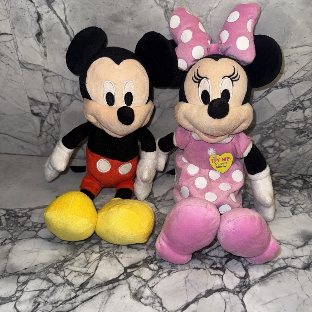 Disney Minnie Mickey Mouse Plush Set Both Talking